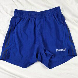 YoungLA Mens Small Blue Athletic Shorts Lightweight Breathable Activewear